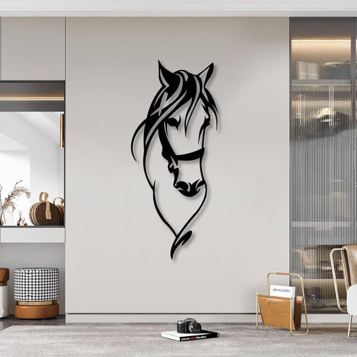 Elegant Horse Head Metal Wall Art