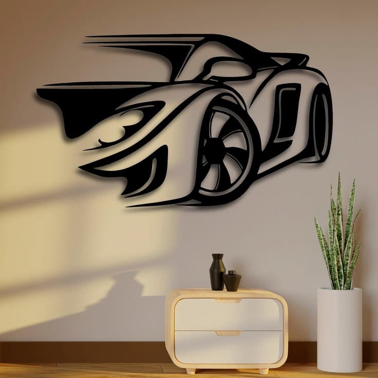 Racing Car Metal Wall Art